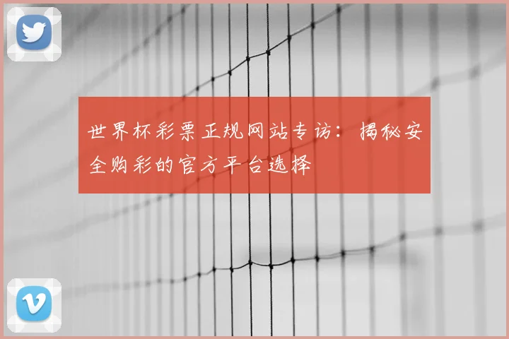 世界杯彩票正规网站专访：揭秘安全购彩的官方平台选择